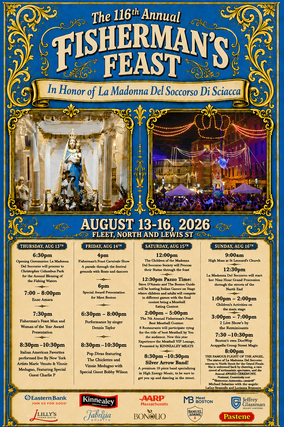 2026 Fisherman's Feast Schedule Poster
